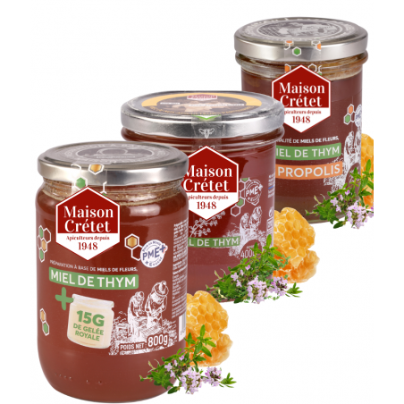 lot miel thym propolis gelée royale