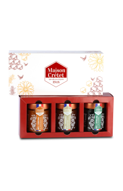 coffret de miel et curcuma, miel et gingembre, miel et spiruline